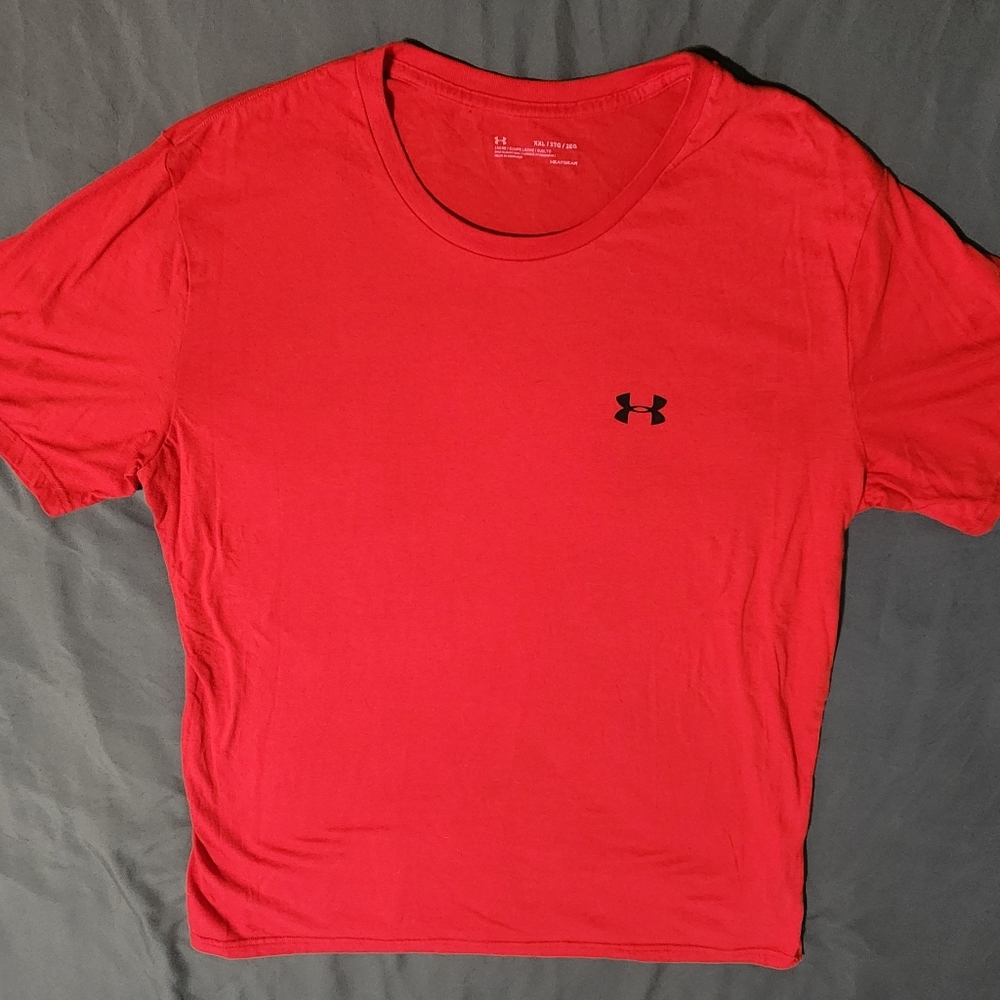 Under Armour Crew T-Shirt Men's 2XL Short Sleeve Loose Fit Red
